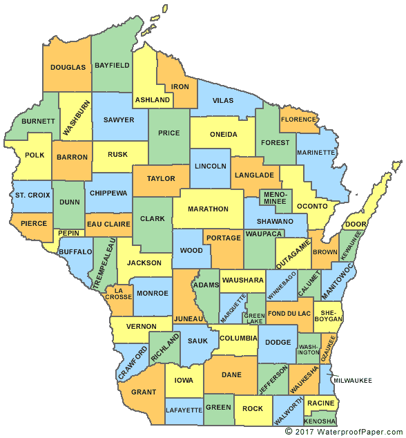 Wisconsin County Map